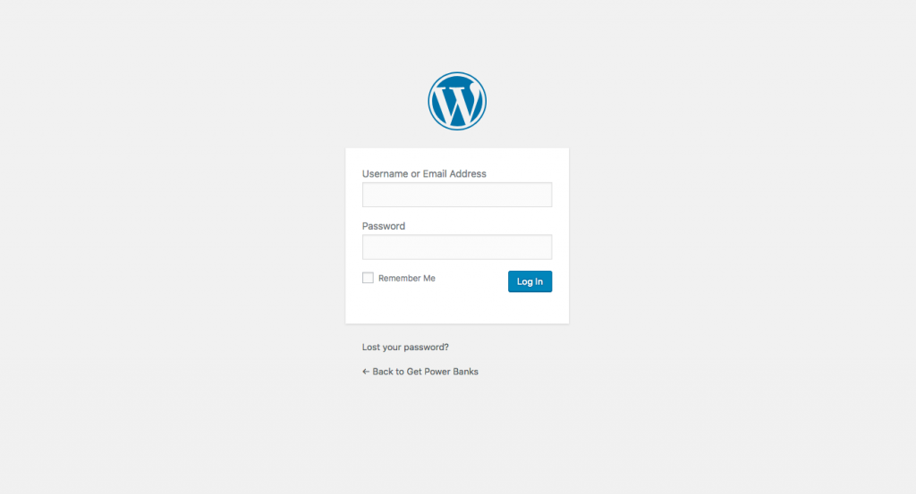 WordPress default login logo