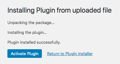Activate Plugin Screenshot