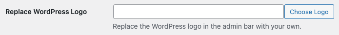 Screenshot of Replace WordPress Logo Option