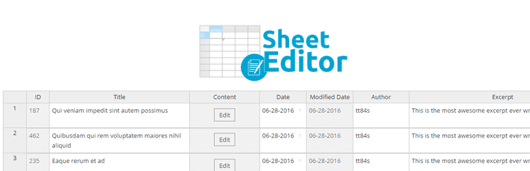 Sheet Editor