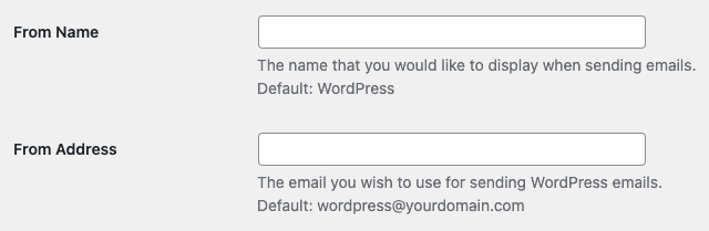 how to change wordpress default email from name and address