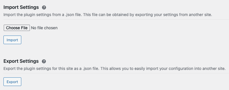Screenshot of White Label's Import and Export Features
