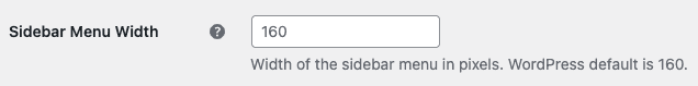 Screenshot of White Label's Sidebar Menu Width Feature