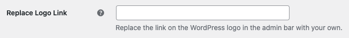 Screenshot of White Label's Replace WordPress Logo Link Feature