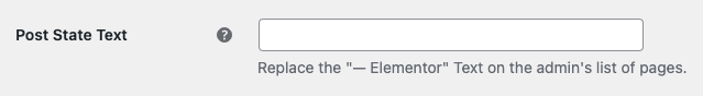 Screenshot of White Label's Replace Elementor Post State Text Feature