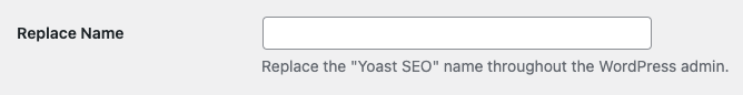 Screenshot of White Label's Replace the Yoast SEO Name Feature