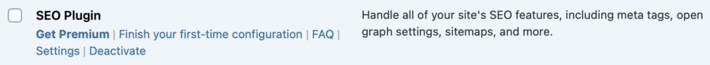 Screenshot of White Label's Plugin Details Feature with Yoast SEO Example