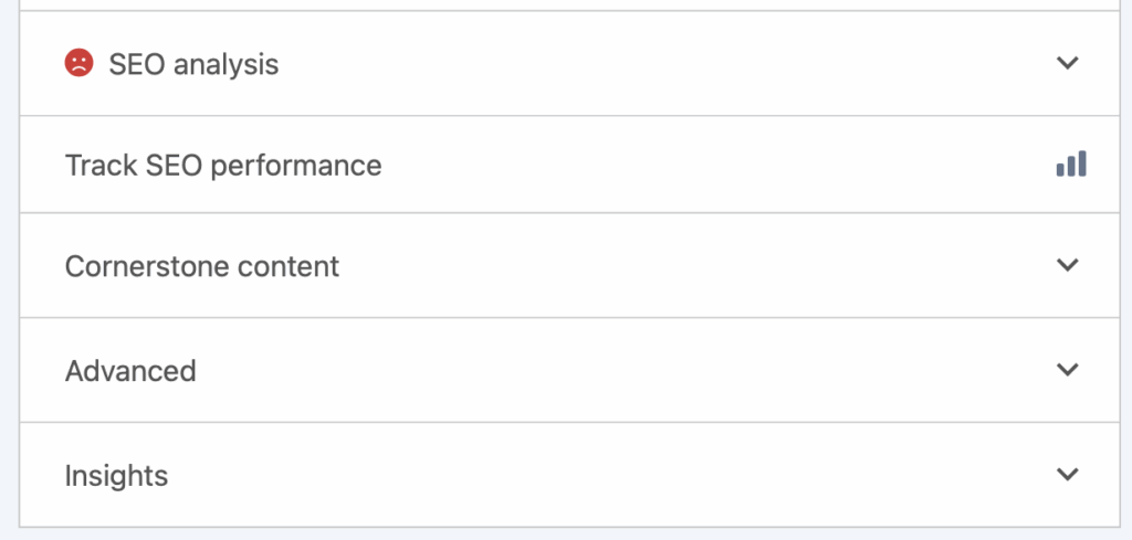 Screenshot of Block Editor Meta Box Yoast SEO Premium Upsells After White Label Pro Hide Upsells Changes