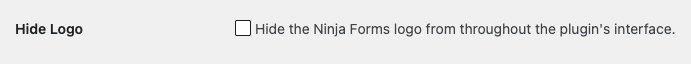 Screenshot of White Label's Hide Ninja Forms Logo Feature