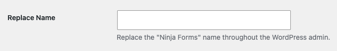 Screenshot of White Label's Replace the Ninja Forms Name Feature